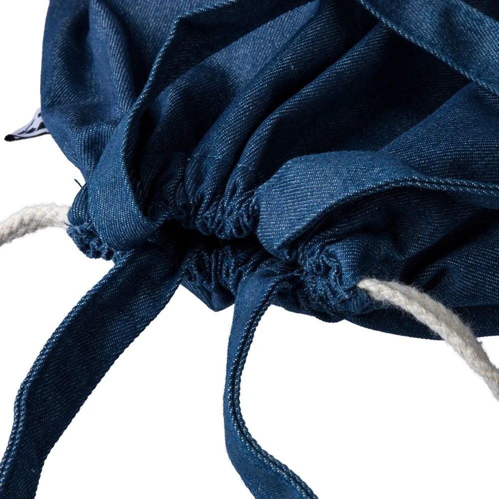 Gerecycled denim trekkoordrugtas Dex productfoto 9 - Hidalgo-werbeartikel Gerecycled denim trekkoordrugtas Dex — productfoto 9