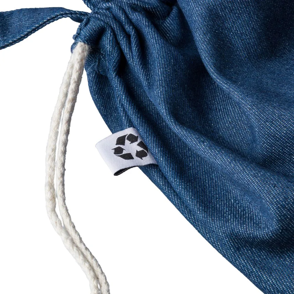 Gerecycled denim trekkoordrugtas Dex productfoto 10 - Hidalgo-werbeartikel Gerecycled denim trekkoordrugtas Dex — productfoto 10