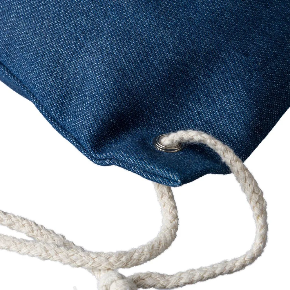 Gerecycled denim trekkoordrugtas Dex productfoto 11 - Hidalgo-werbeartikel Gerecycled denim trekkoordrugtas Dex — productfoto 11