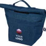 Gerecycled denim roll-top koeltas Mira — productfoto 3