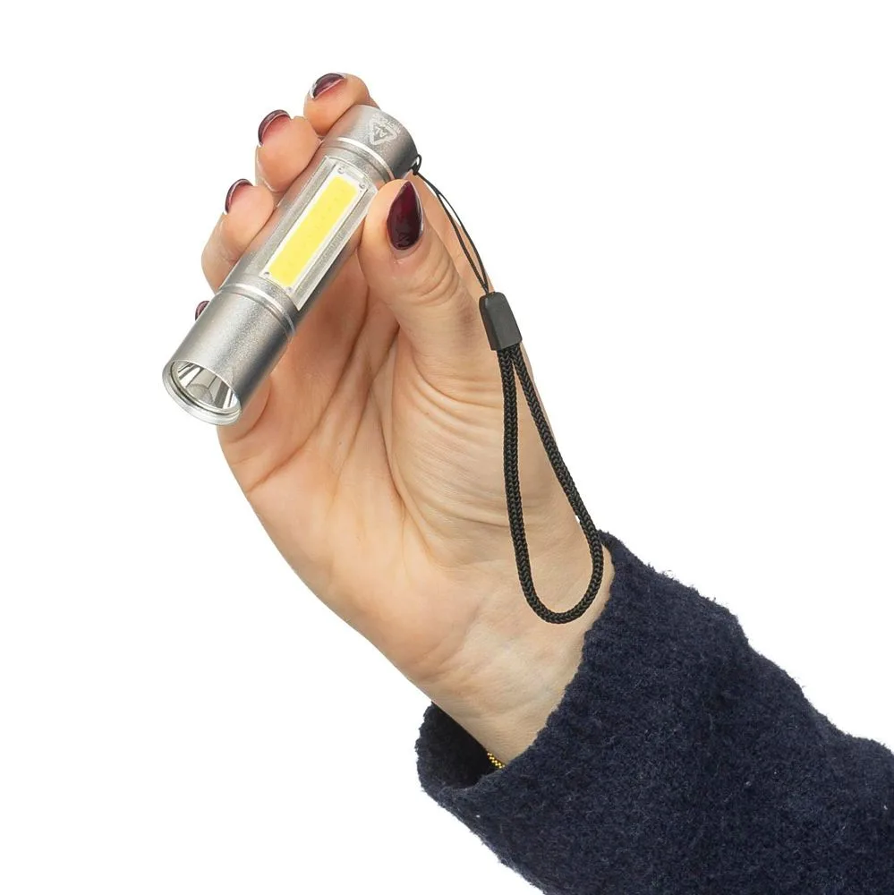 Gerecycled aluminium COB-zaklamp Sami — productfoto 10