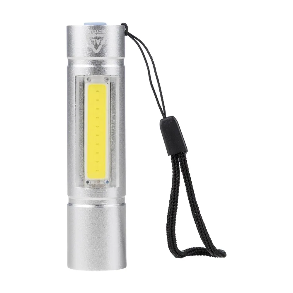 Gerecycled aluminium COB-zaklamp Sami, zilver — productfoto 14
