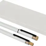 Gerecycled aluminium luxe schrijfset 2-delig Ilaria wit - Hidalgo Gerecycled aluminium luxe schrijfset 2-delig Ilaria, wit