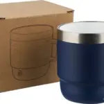 Gerecycled roestvrijstalen dubbelwandige drinkbeker (180 ml) Lilia — productfoto 8
