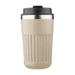 Gerecyclede roestvrijstalen reismok (400 ml) Chiara, beige — productfoto 3