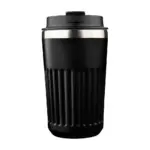 Gerecyclede roestvrijstalen reismok (400 ml) Chiara, zwart