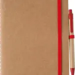 Gerecycled kartonnen notitieboekje (A5) Theodore, rood
