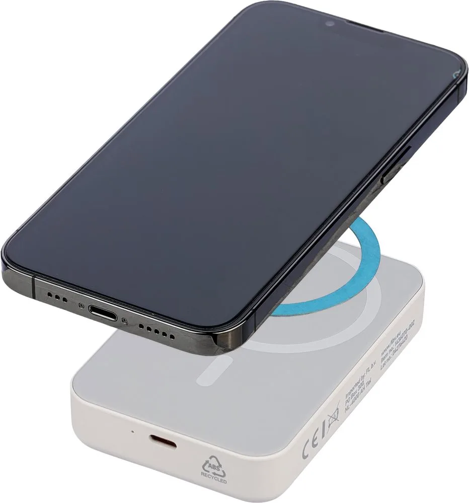 Gerecyclede draadloze oplader powerbank Meno productfoto 5 - Hidalgo Gerecyclede draadloze oplader powerbank Meno — productfoto 5