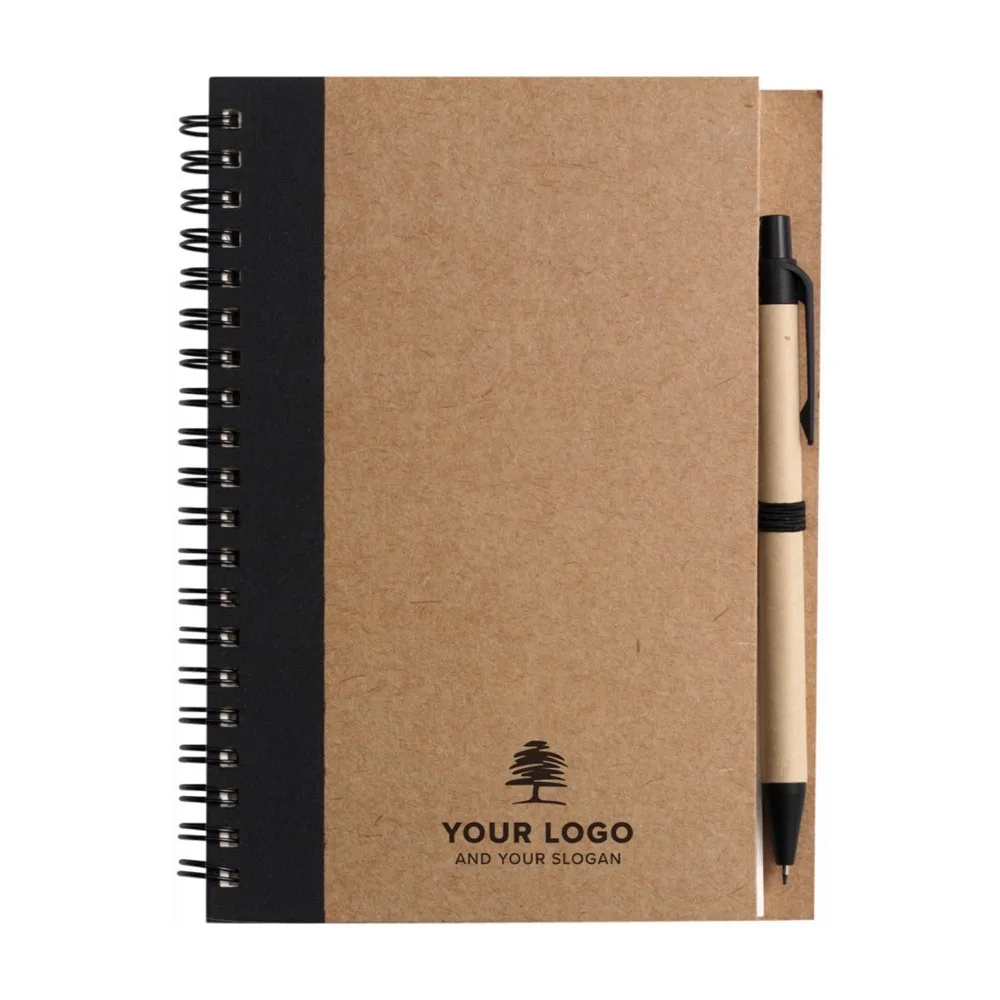 Notitieboek Stella | Gerecycled karton | Gelinieerd | Balpen
