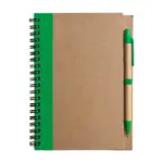 Notitieboek Stella | Gerecycled karton | Gelinieerd | Balpen, groen