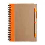 Notitieboek Stella | Gerecycled karton | Gelinieerd | Balpen, oranje
