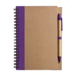 Notitieboek Stella | Gerecycled karton | Gelinieerd | Balpen, paars