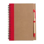 Notitieboek Stella | Gerecycled karton | Gelinieerd | Balpen, rood