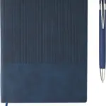 Gerecycled PU-notitieboek A5 en balpenset Tarek productfoto 6 - Hidalgo Gerecycled PU-notitieboek (A5) en balpenset Tarek — productfoto 6
