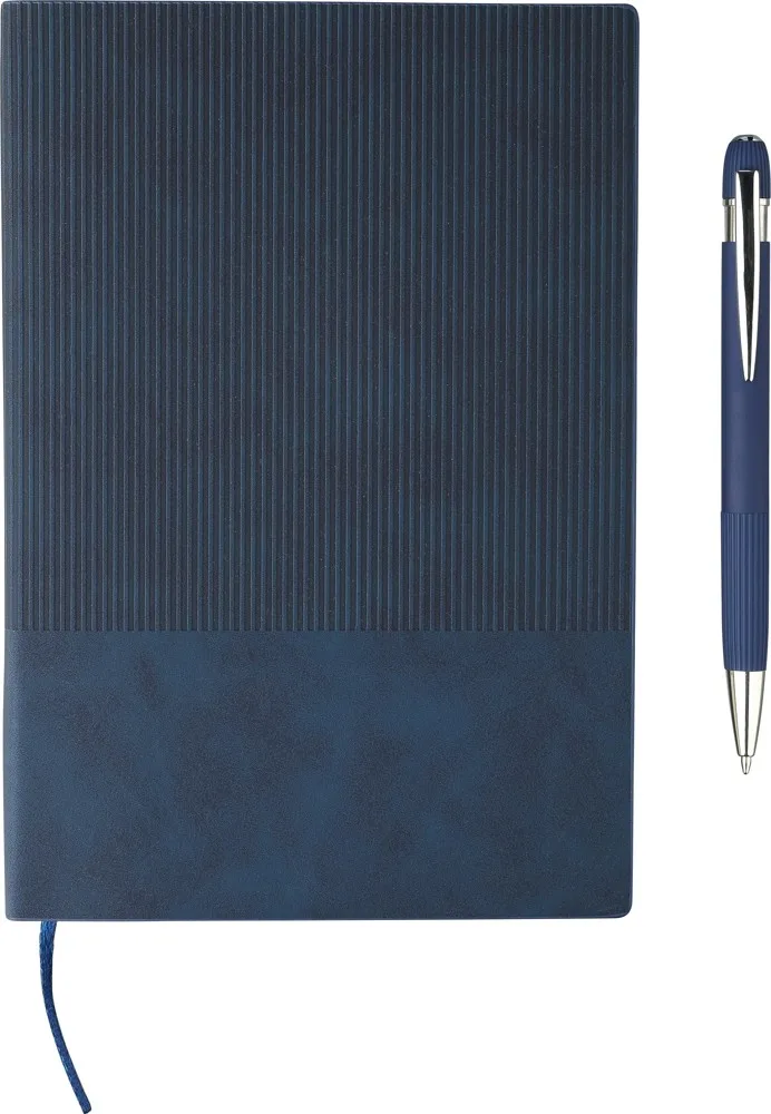 Gerecycled PU-notitieboek A5 en balpenset Tarek productfoto 6 - Hidalgo Gerecycled PU-notitieboek (A5) en balpenset Tarek — productfoto 6