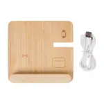 Draadloze oplader Tribu | Gerecycled bamboe | 3-in-1 — productfoto 4