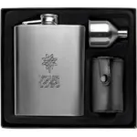 Heupflaconset Brittany | Rvs 304 | 220 ml | 4 bekers — productfoto 4