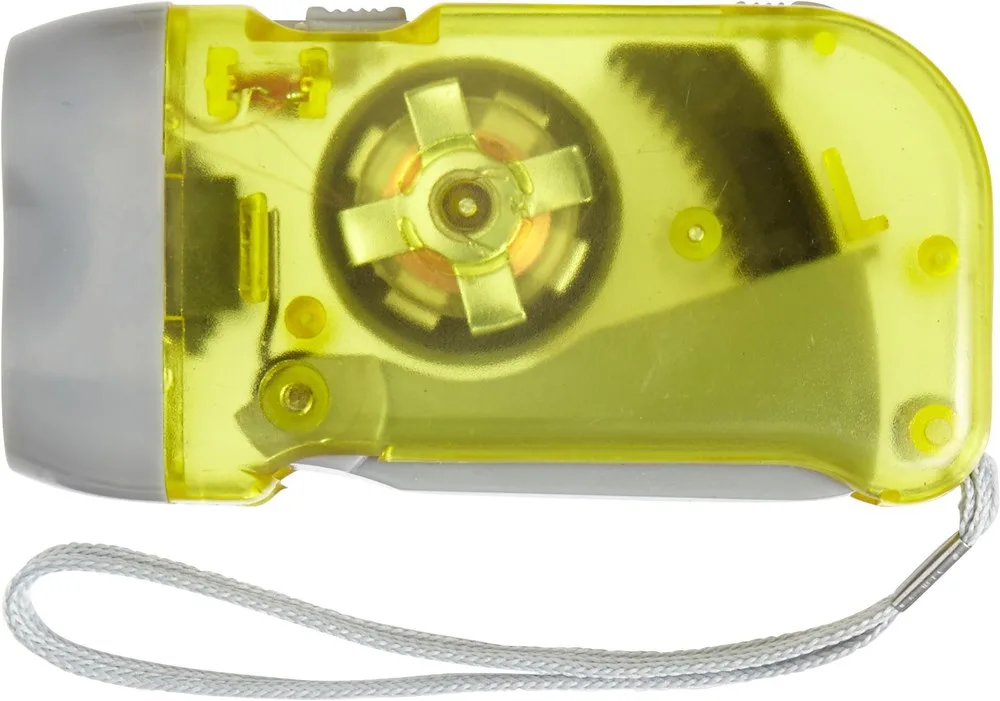 Dynamo-Taschenlampe Tristan bedrucken batterielos ABS klein