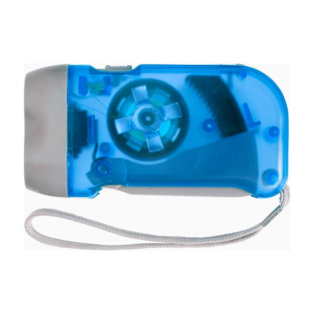 Dynamo-Taschenlampe Tristan bedrucken batterielos ABS klein