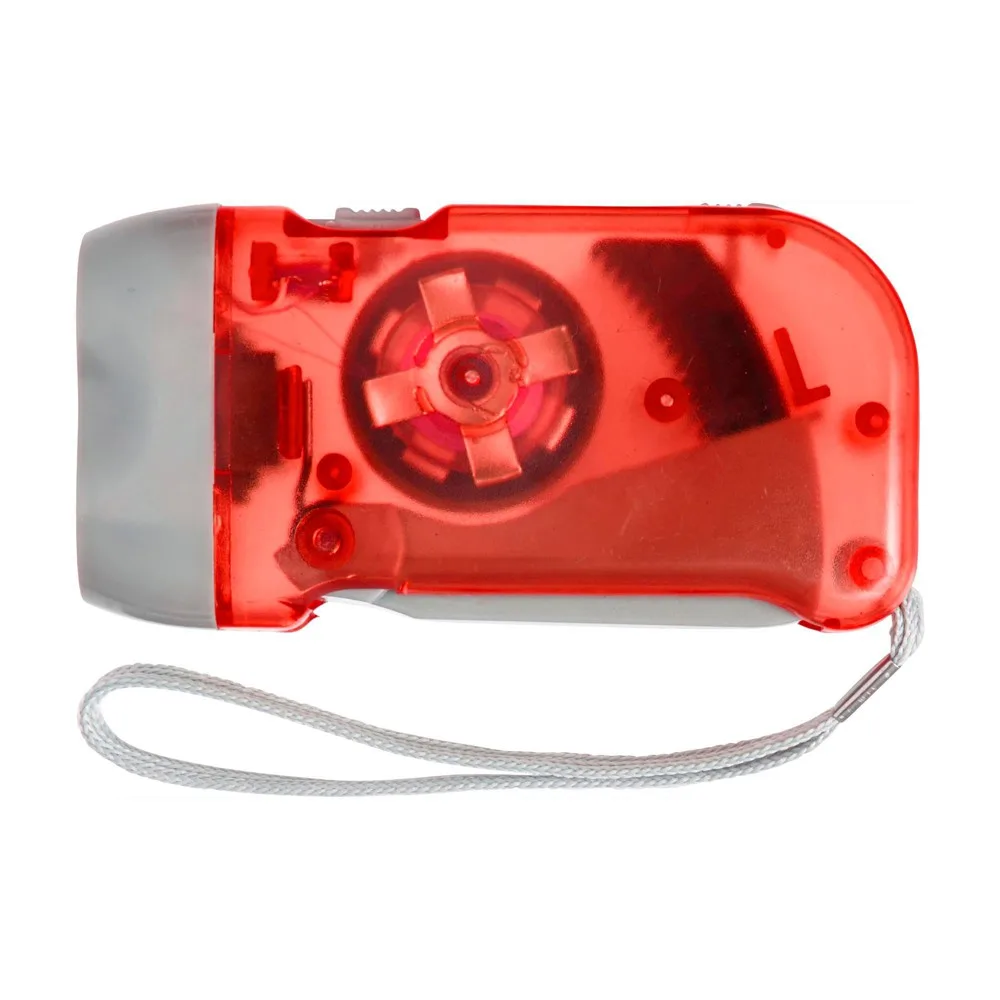 Dynamo-Taschenlampe Tristan bedrucken batterielos ABS klein