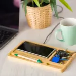 Draadloze oplader Faye | Bamboe | Bureau-organizer — productfoto 5