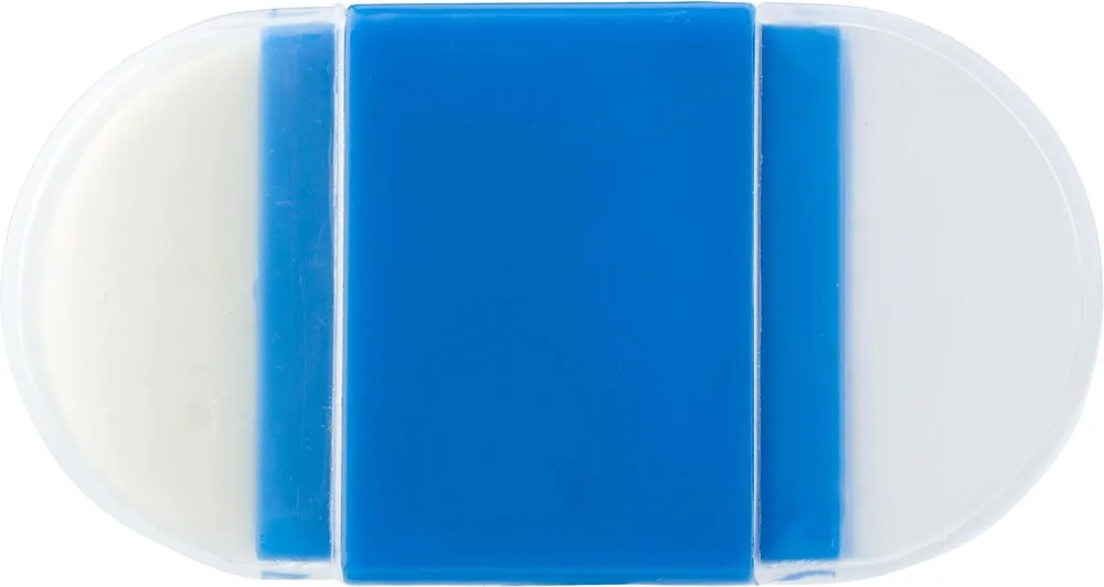 Puntenslijper en gum Pauline | 2-in-1 kobaltblauw - Hidalgo-werbeartikel Puntenslijper en gum Pauline | 2-in-1, kobaltblauw
