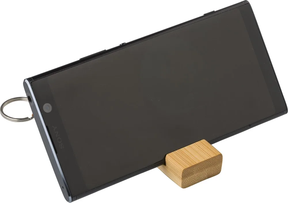 Sleutelring telefoonhouder Kian | Bamboe productfoto 4 - Hidalgo-werbeartikel Sleutelring telefoonhouder Kian | Bamboe — productfoto 4