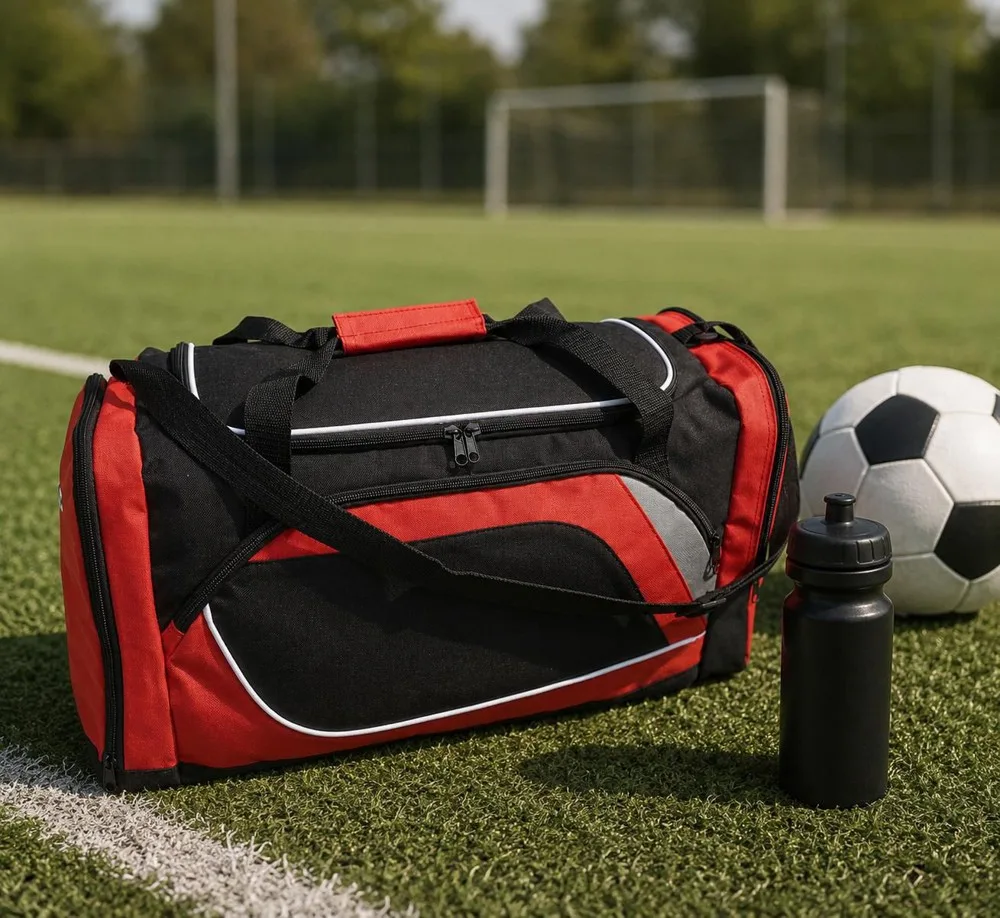 Sporttasche Ren bedrucken Schuhfach 600D Polyester Groß — Produktfoto 16