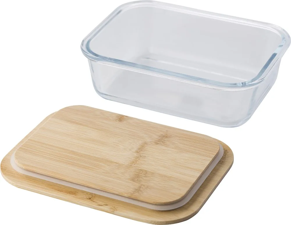 Lunchbox Nicole | Glas | Bamboe deksel | 900 ml