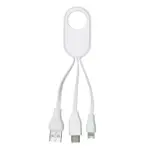 Oplaadkabel Pilar | 3-in-1 wit - Hidalgo-werbeartikel Oplaadkabel Pilar | 3-in-1, wit