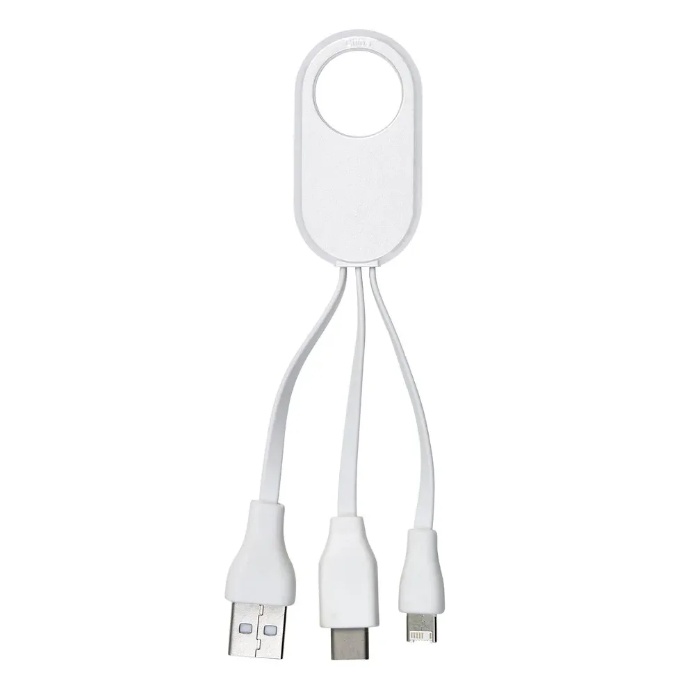 Oplaadkabel Pilar | 3-in-1 wit - Hidalgo-werbeartikel Oplaadkabel Pilar | 3-in-1, wit
