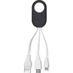 Oplaadkabel Pilar | 3-in-1 zwart - Hidalgo-werbeartikel Oplaadkabel Pilar | 3-in-1, zwart