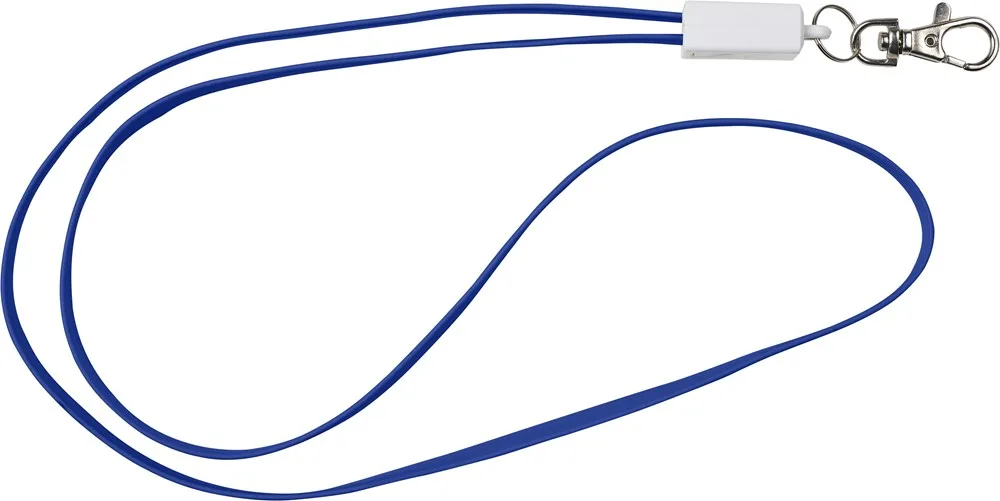Keycord met oplaadkabel Marguerite | 3-in-1 blauw - Hidalgo-werbeartikel Keycord met oplaadkabel Marguerite | 3-in-1, blauw