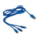 Oplaadkabel Felix | 4-in-1 kobaltblauw - Hidalgo-werbeartikel Oplaadkabel Felix | 4-in-1, kobaltblauw
