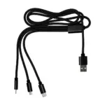 Oplaadkabel Felix | 4-in-1 zwart - Hidalgo-werbeartikel Oplaadkabel Felix | 4-in-1, zwart