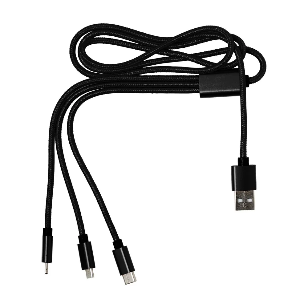 Oplaadkabel Felix | 4-in-1 zwart - Hidalgo-werbeartikel Oplaadkabel Felix | 4-in-1, zwart