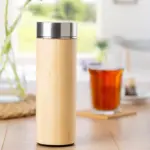 Drinkfles Yara | Rvs en bamboe | 420 ml | Thee-infuser — productfoto 4