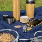 Drinkfles Yara | Rvs en bamboe | 420 ml | Thee-infuser — productfoto 5