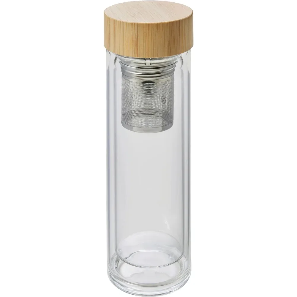 Drinkfles Vicente | Glas | Bamboe deksel | 420 ml