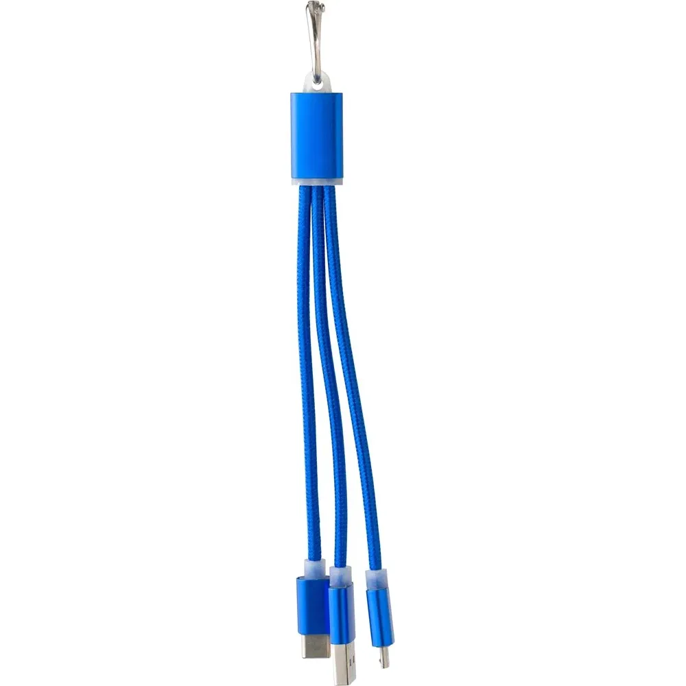 3-in-1 Charging Cable Alvin Printed Aluminium Keyring Mini — product photo 3
