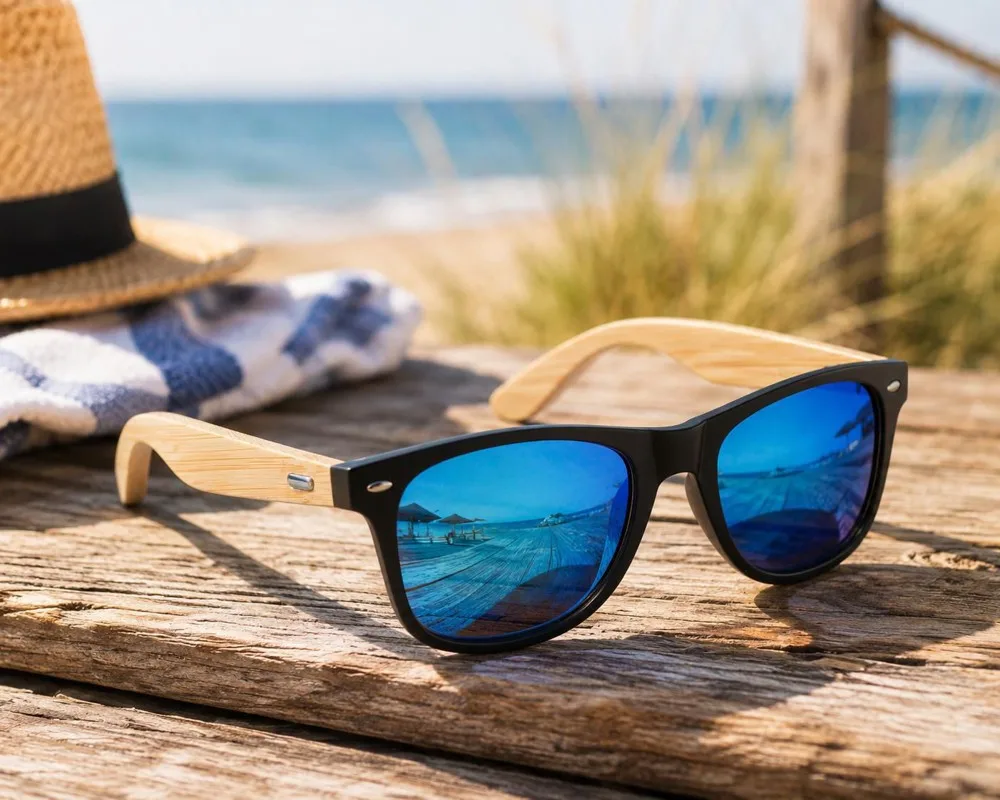 Bambus Sonnenbrille Luis bedrucken UV400 ABS-Rahmen Uni — Produktfoto 6