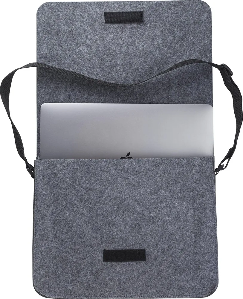 Laptoptas Layla | Gerecycled vilt | 15 inch | Klittenband productfoto 5 - Hidalgo-werbeartikel Laptoptas Layla | Gerecycled vilt | 15 inch | Klittenband — productfoto 5