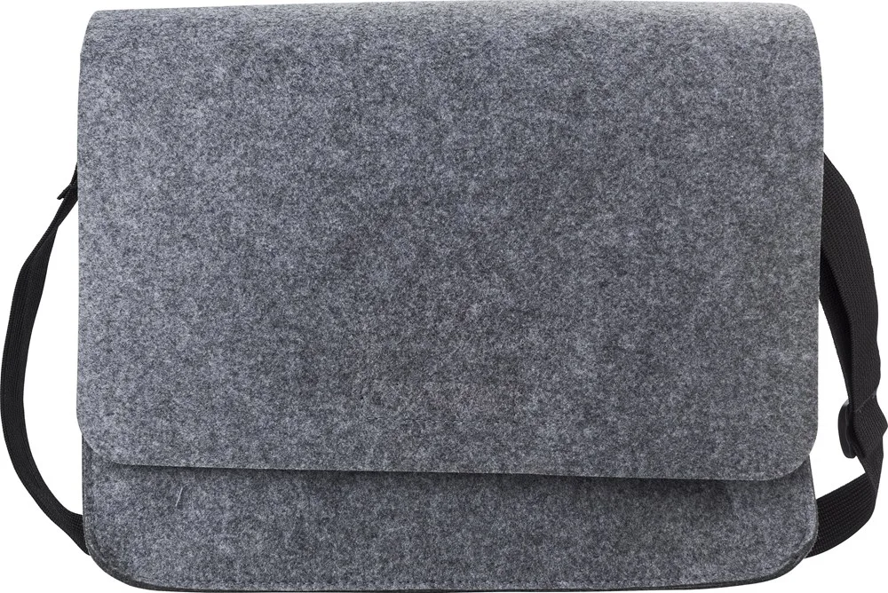 Laptoptas Layla | Gerecycled vilt | 15 inch | Klittenband grijs - Hidalgo-werbeartikel Laptoptas Layla | Gerecycled vilt | 15 inch | Klittenband, grijs