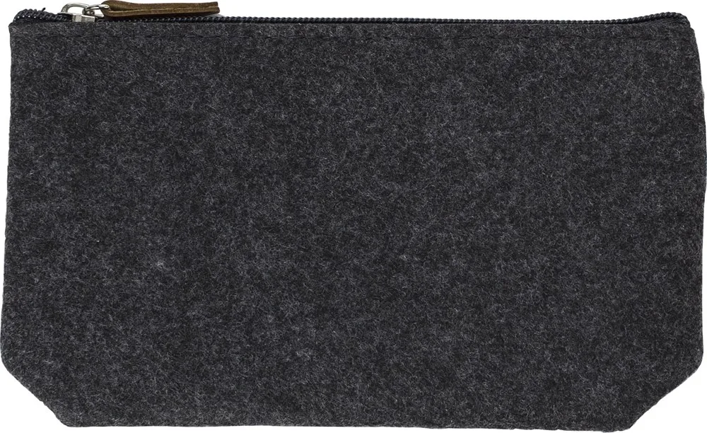 Cosmetisch tasje Lucy | Gerecycled vilt | Synthetisch leren details productfoto 2 - Hidalgo Cosmetisch tasje Lucy | Gerecycled vilt | Synthetisch leren details — productfoto 2