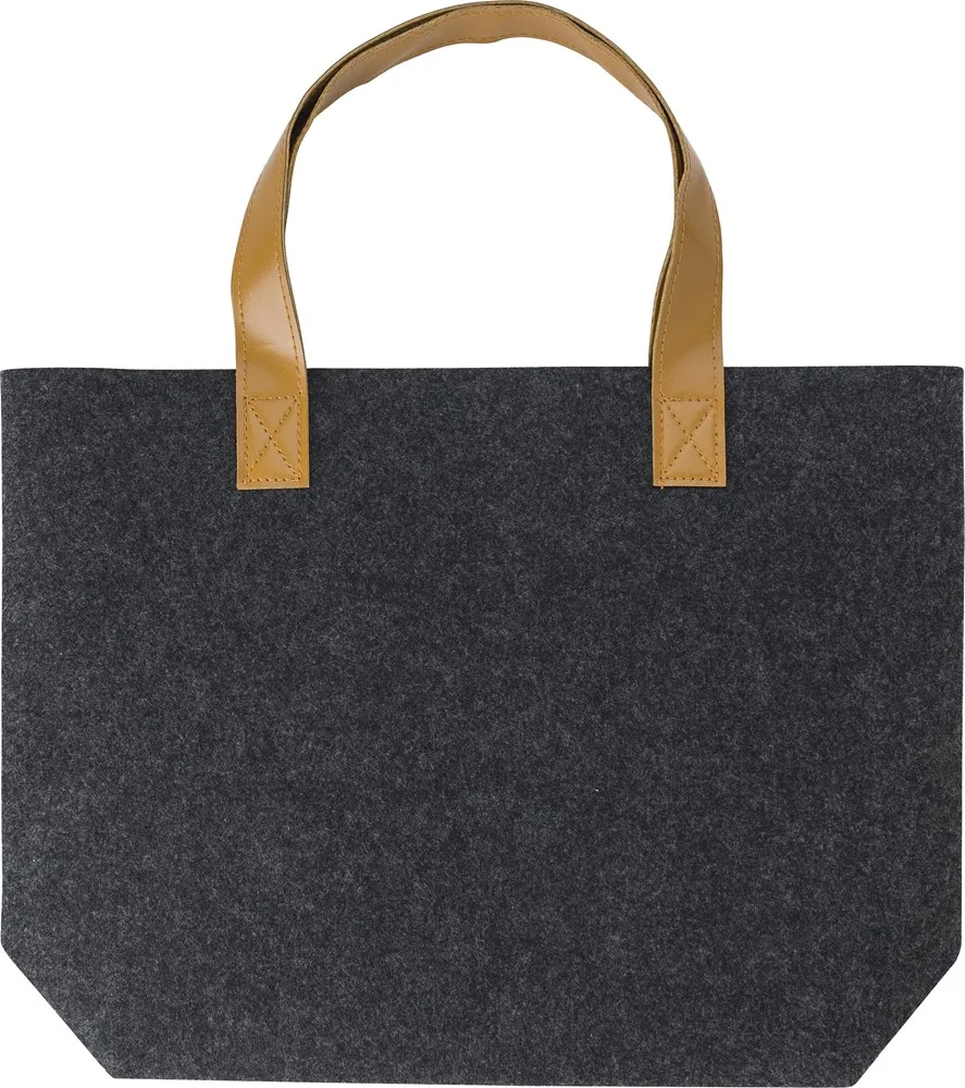 Boodschappentas Hunter | Gerecycled vilt | Lange hengsels grijs - Hidalgo-werbeartikel Boodschappentas Hunter | Gerecycled vilt | Lange hengsels, grijs