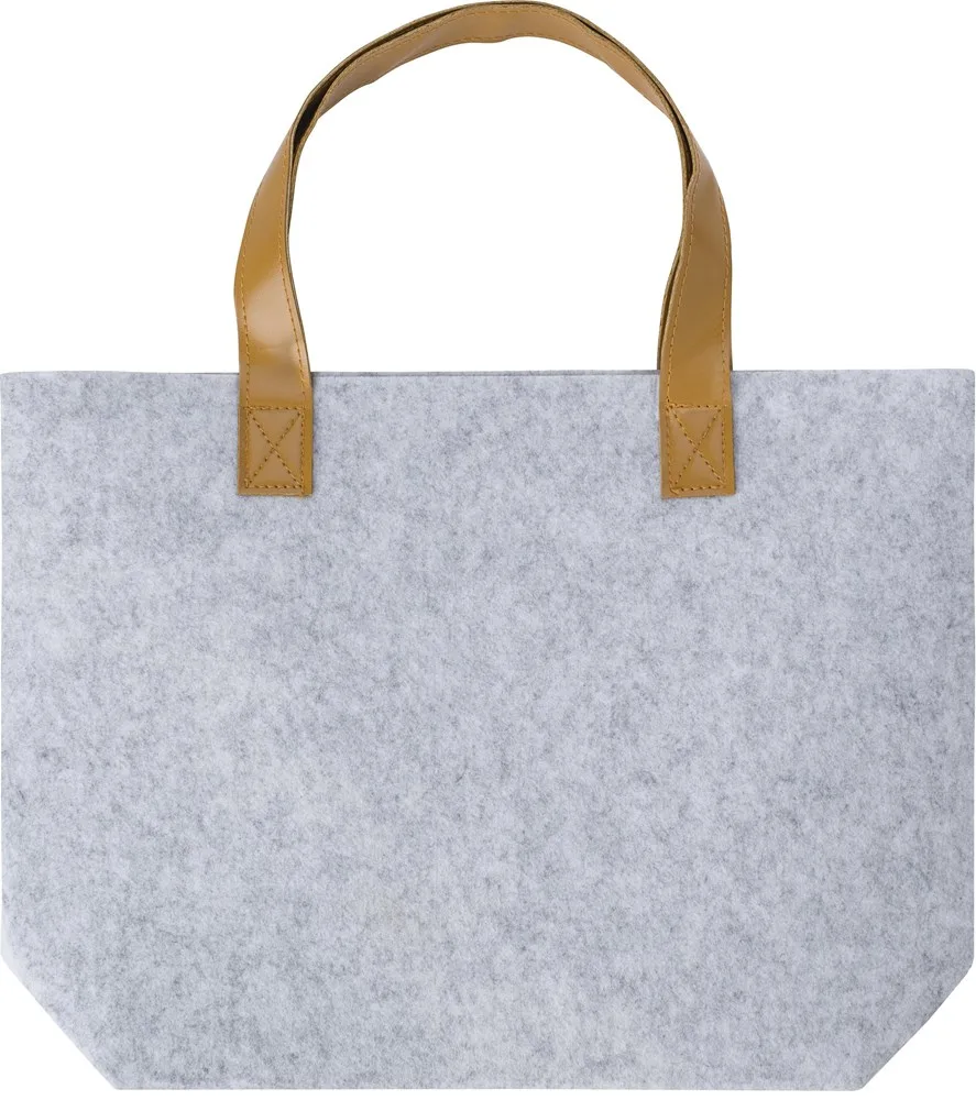 Boodschappentas Hunter | Gerecycled vilt | Lange hengsels lichtgrijs - Hidalgo-werbeartikel Boodschappentas Hunter | Gerecycled vilt | Lange hengsels, lichtgrijs