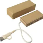 Aluminium en gerecycled papier USB-hub Paulo — productfoto 2