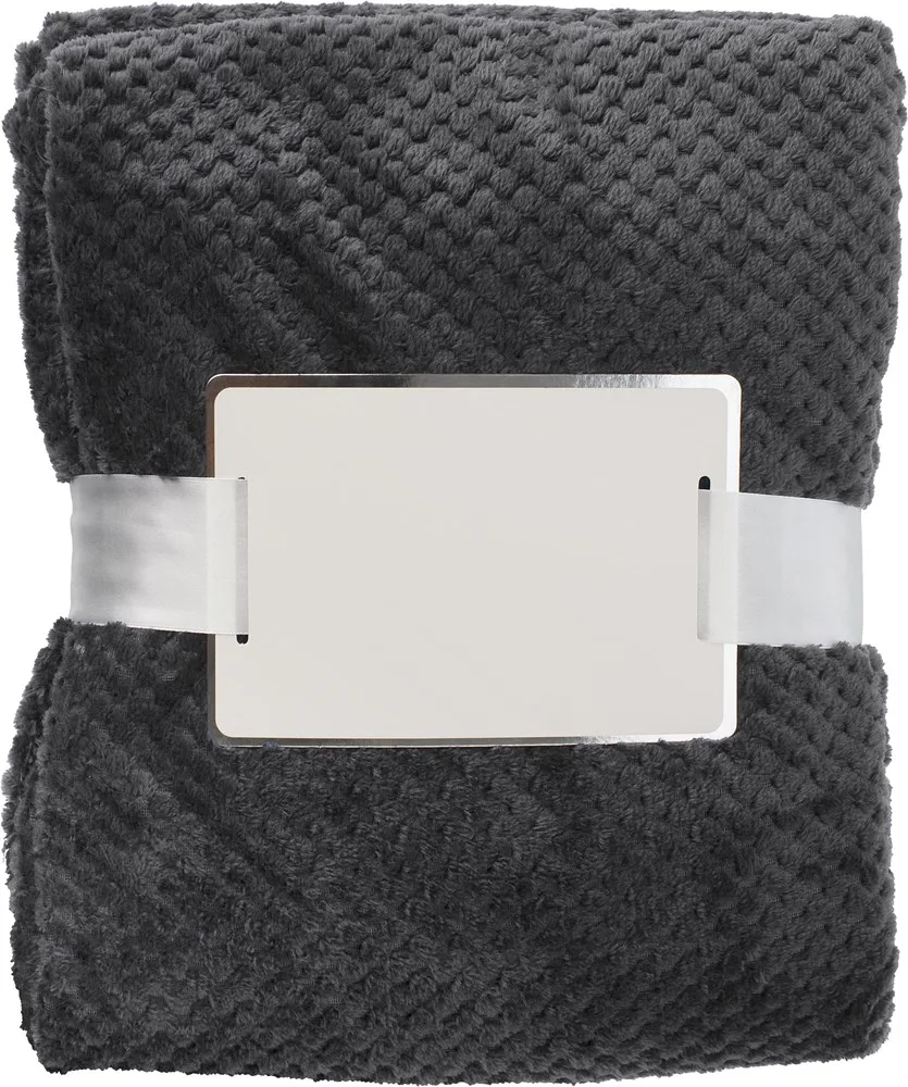 Deken Nikolai | Flanel fleece 230 gm² | Wafelpatroon grijs - Hidalgo-werbeartikel Deken Nikolai | Flanel fleece 230 g/m² | Wafelpatroon, grijs
