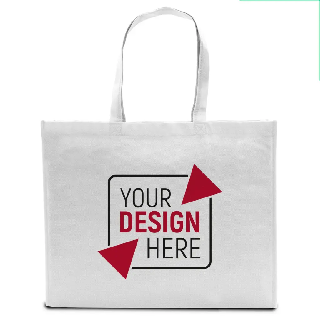 DAVOS – Big tote bag with bottom and side fold – white