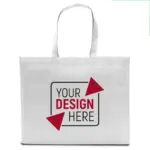 DAVOS – Big tote bag with bottom and side fold – white